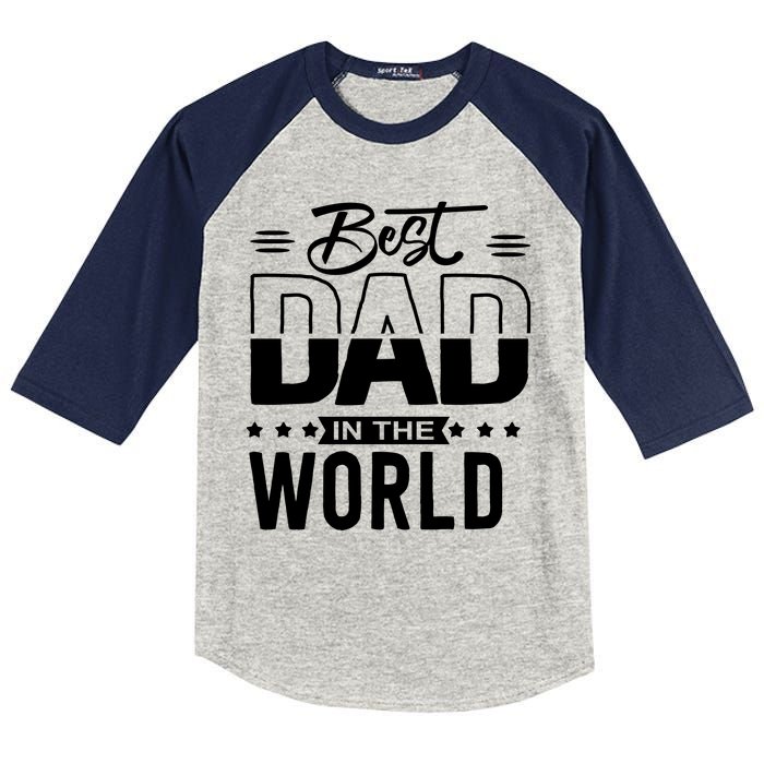 Best Dad In The World Cute Gift Kids Colorblock Raglan Jersey