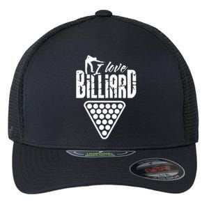 Billiards Dad I Love Billiards Gift Father's Day Flexfit Unipanel Trucker Cap