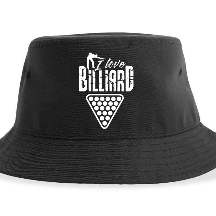 Billiards Dad I Love Billiards Gift Father's Day Sustainable Bucket Hat