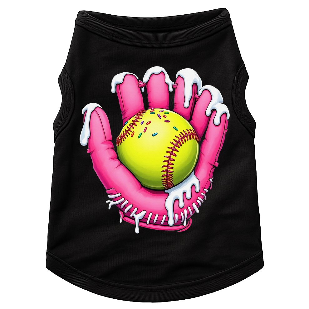 Baseball Drip Ice Cream Sprinkles Baseball Glove Doggie Tank