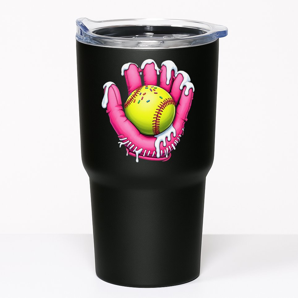 Baseball Drip Ice Cream Sprinkles Baseball Glove Tumbler