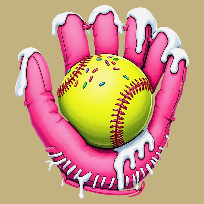 Baseball Drip Ice Cream Sprinkles Baseball Glove Cooling Performance Crew T-Shirt