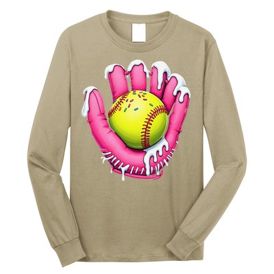 Baseball Drip Ice Cream Sprinkles Baseball Glove Long Sleeve Shirt