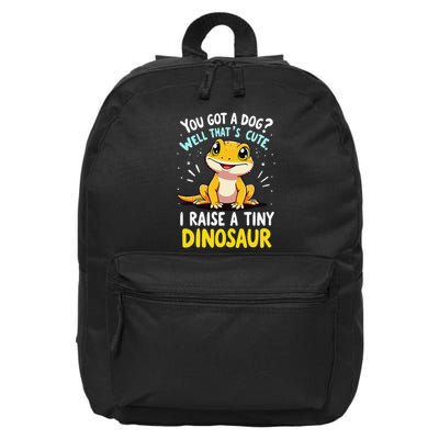 Bearded Dragon I Raise A Tiny Dinosaur Lizard 16 in Basic Backpack