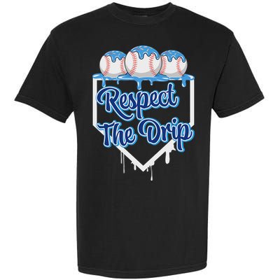 Baseball Drip Ice Cream Drip Respect The Drip Garment-Dyed Heavyweight T-Shirt