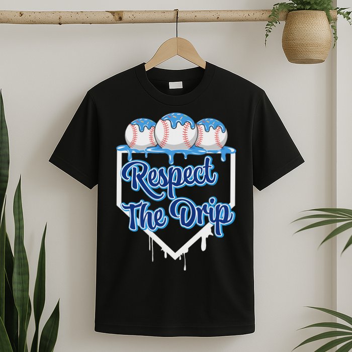 Baseball Drip Ice Cream Drip Respect The Drip T-Shirt
