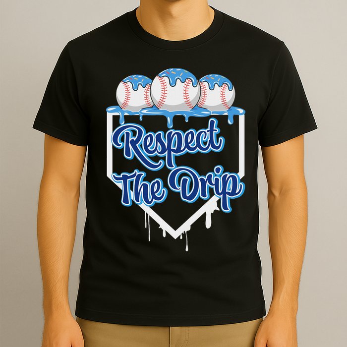 Baseball Drip Ice Cream Drip Respect The Drip T-Shirt