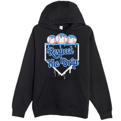 Baseball Drip Ice Cream Drip Respect The Drip Premium Pullover Hoodie
