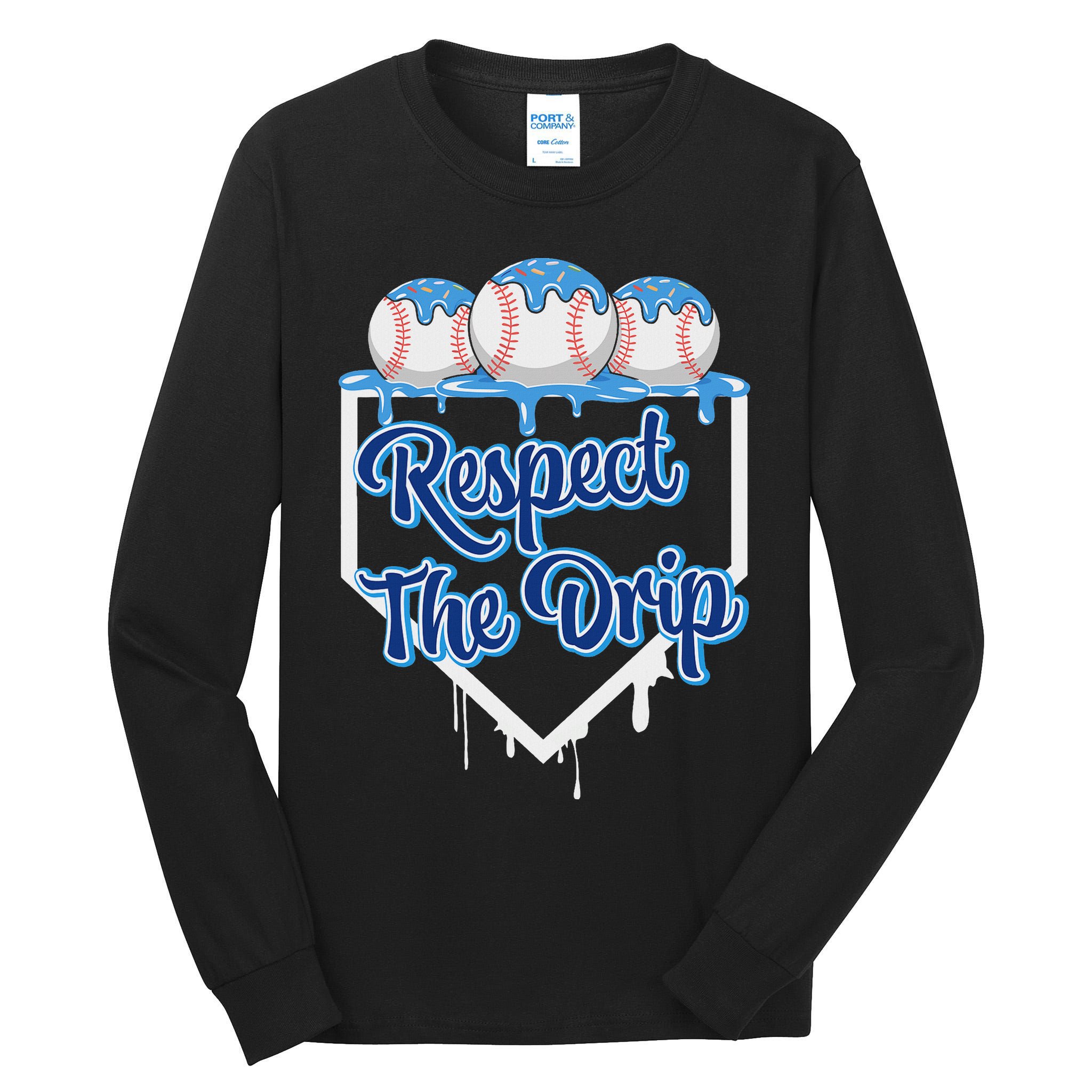 Baseball Drip Ice Cream Drip Respect The Drip Tall Long Sleeve T-Shirt