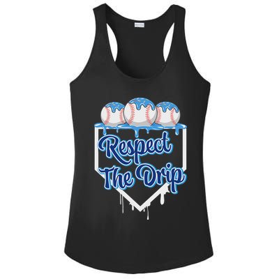 Baseball Drip Ice Cream Drip Respect The Drip Ladies PosiCharge Competitor Racerback Tank