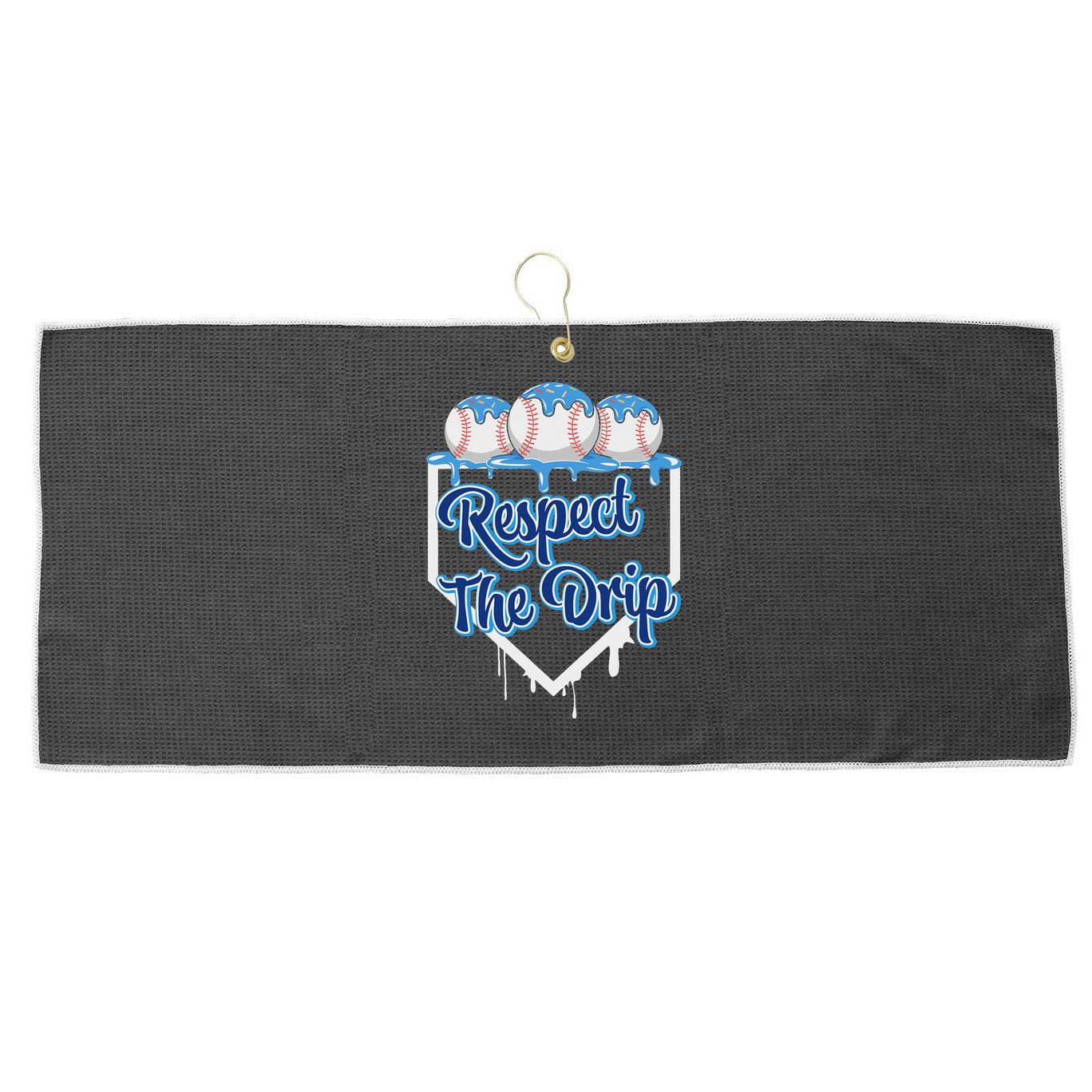 Baseball Drip Ice Cream Drip Respect The Drip Large Microfiber Waffle Golf Towel