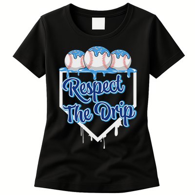 Baseball Drip Ice Cream Drip Respect The Drip Womens T-Shirt