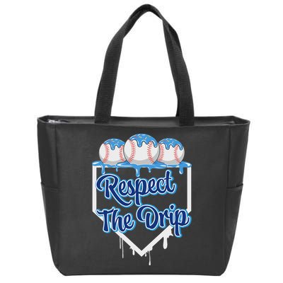 Baseball Drip Ice Cream Drip Respect The Drip Zip Tote Bag