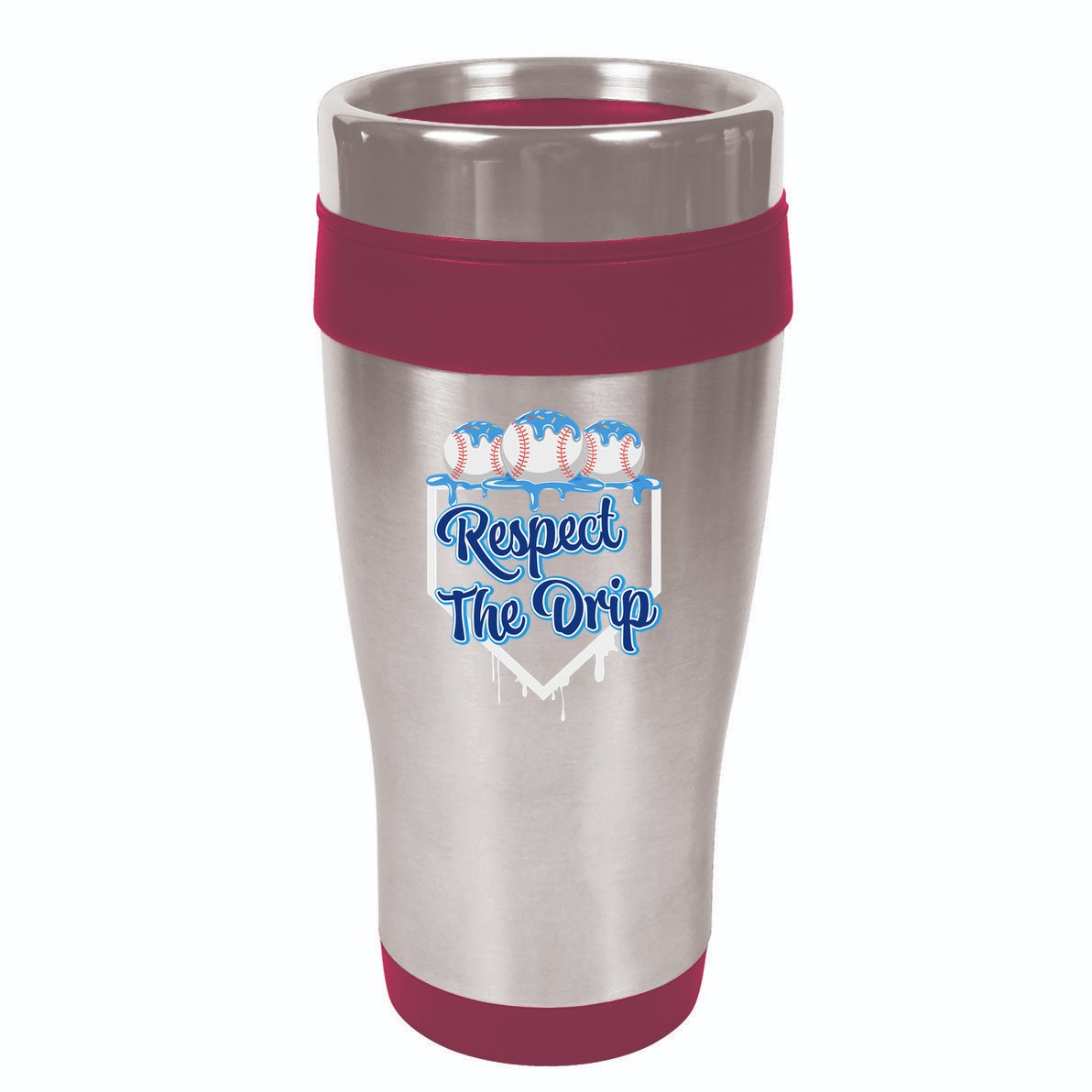 Baseball Drip Ice Cream Drip Respect The Drip 16oz Travel Tumbler