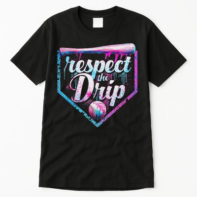 Baseball Drip Ice Cream Dripping Respect The Drip  Tall T-Shirt