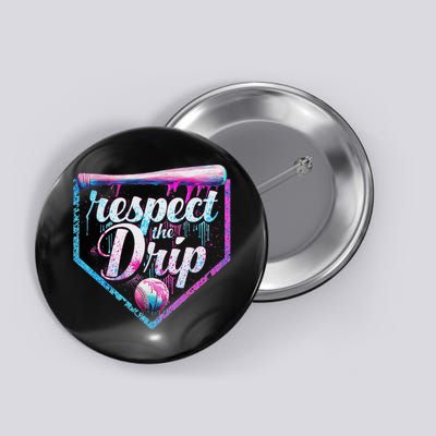 Baseball Drip Ice Cream Dripping Respect The Drip  Button