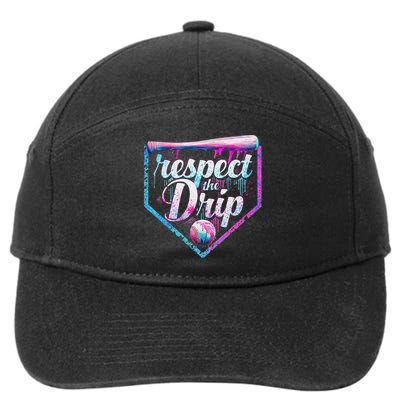 Baseball Drip Ice Cream Dripping Respect The Drip  7-Panel Snapback Hat
