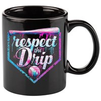 Baseball Drip Ice Cream Dripping Respect The Drip  11oz C Handle Ceramic Mug