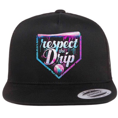 Baseball Drip Ice Cream Dripping Respect The Drip  Flatbill Hat