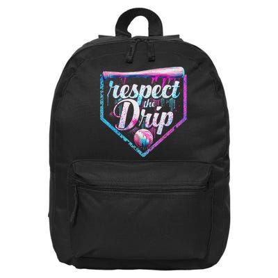 Baseball Drip Ice Cream Dripping Respect The Drip  16 in Basic Backpack