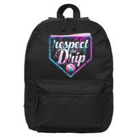 Baseball Drip Ice Cream Dripping Respect The Drip  16 in Basic Backpack