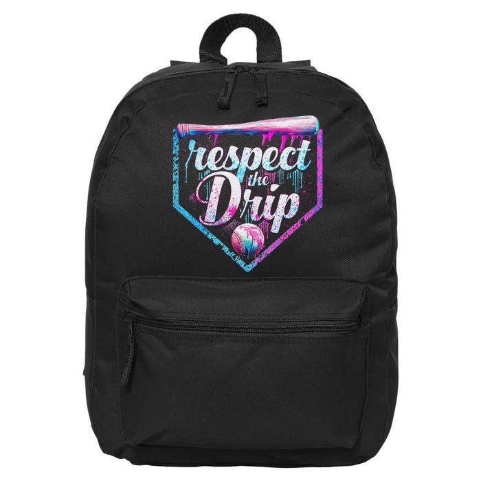 Baseball Drip Ice Cream Dripping Respect The Drip  16 in Basic Backpack