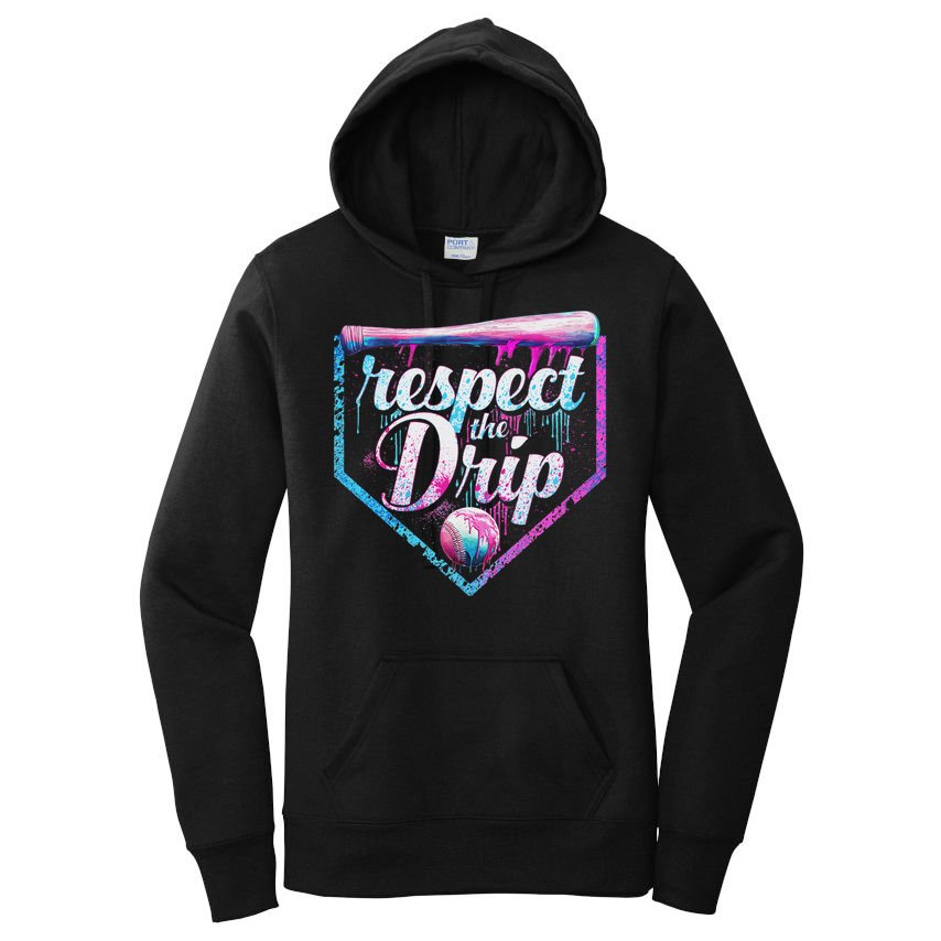 Baseball Drip Ice Cream Dripping Respect The Drip  Women's Pullover Hoodie