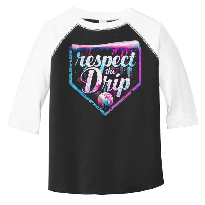 Baseball Drip Ice Cream Dripping Respect The Drip  Toddler Fine Jersey T-Shirt