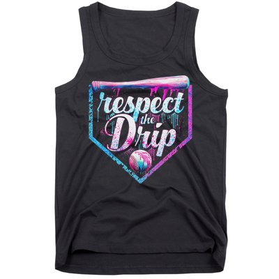 Baseball Drip Ice Cream Dripping Respect The Drip  Tank Top
