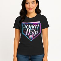 Baseball Drip Ice Cream Dripping Respect The Drip  Womens T-Shirt