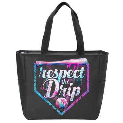 Baseball Drip Ice Cream Dripping Respect The Drip  Zip Tote Bag