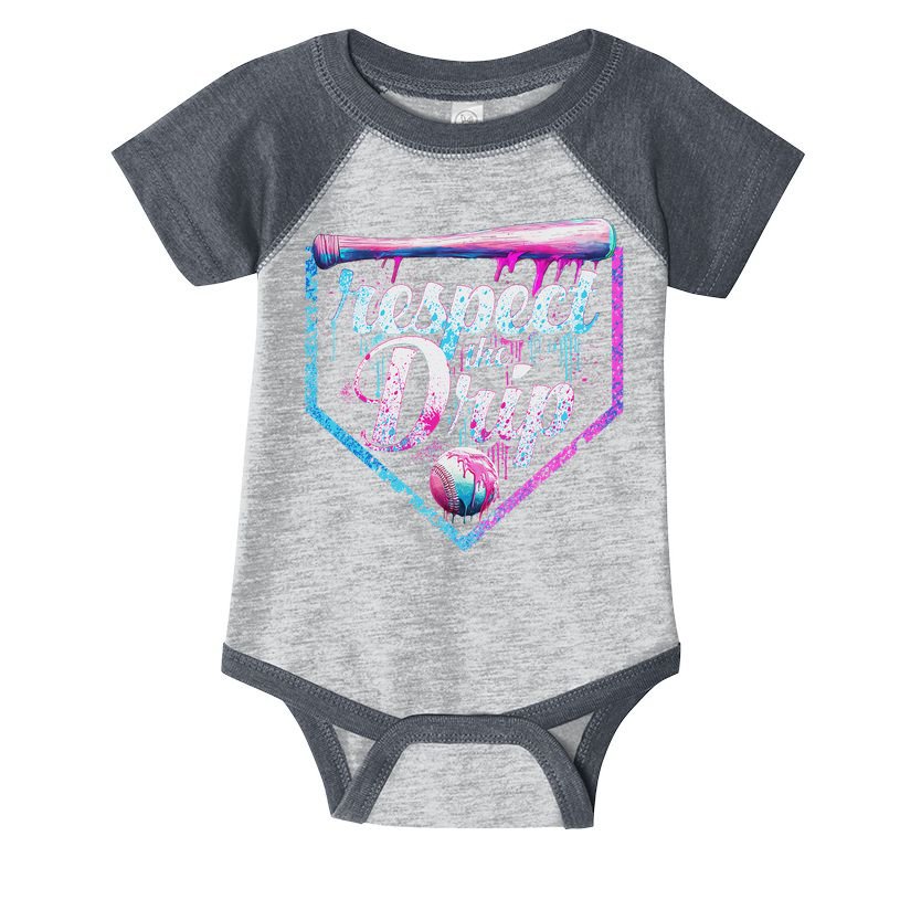 Baseball Drip Ice Cream Dripping Respect The Drip  Infant Baby Jersey Bodysuit