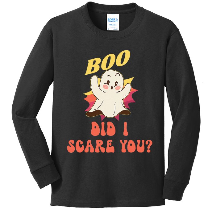 BOO Did I Scare You Funny Ghost Halloween Costume Kids Long Sleeve Shirt