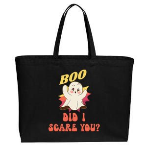 BOO Did I Scare You Funny Ghost Halloween Costume Cotton Canvas Jumbo Tote