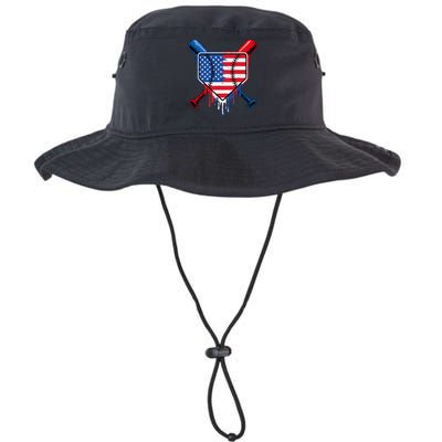 Baseball Drip Ice Cream Patriotic American Flag Bucket Hat