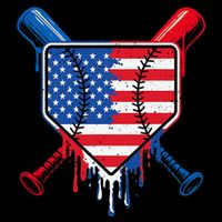 Baseball Drip Ice Cream Patriotic American Flag Bucket Hat
