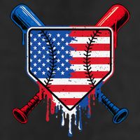 Baseball Drip Ice Cream Patriotic American Flag Beanie