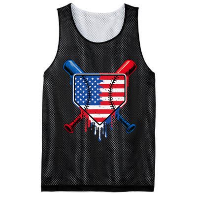 Baseball Drip Ice Cream Patriotic American Flag Mesh Reversible Basketball Jersey Tank