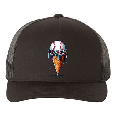 Baseball Drip Ice Cream Cone With Sprinkles Yupoong Adult 5-Panel Trucker Hat