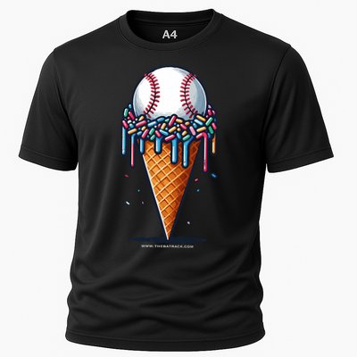 Baseball Drip Ice Cream Cone With Sprinkles Performance Shirt