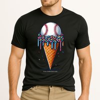 Baseball Drip Ice Cream Cone With Sprinkles Cooling Performance Crew T-Shirt