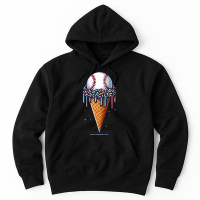 Baseball Drip Ice Cream Cone With Sprinkles Hoodie