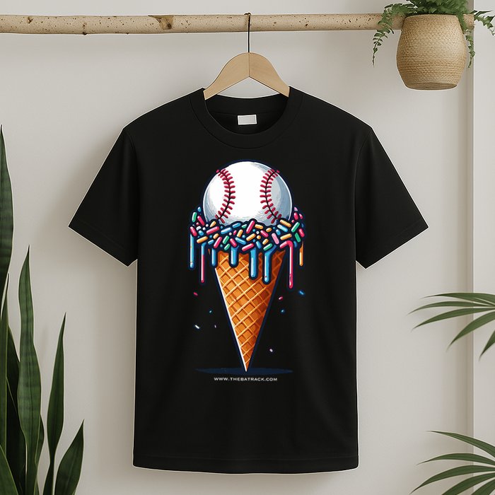 Baseball Drip Ice Cream Cone With Sprinkles T-Shirt