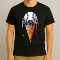 Baseball Drip Ice Cream Cone With Sprinkles T-Shirt