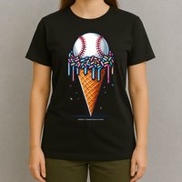 Baseball Drip Ice Cream Cone With Sprinkles T-Shirt