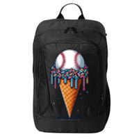 Baseball Drip Ice Cream Cone With Sprinkles City Backpack