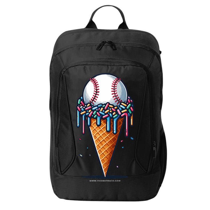 Baseball Drip Ice Cream Cone With Sprinkles City Backpack