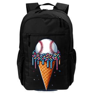 Baseball Drip Ice Cream Cone With Sprinkles Daily Commute Backpack