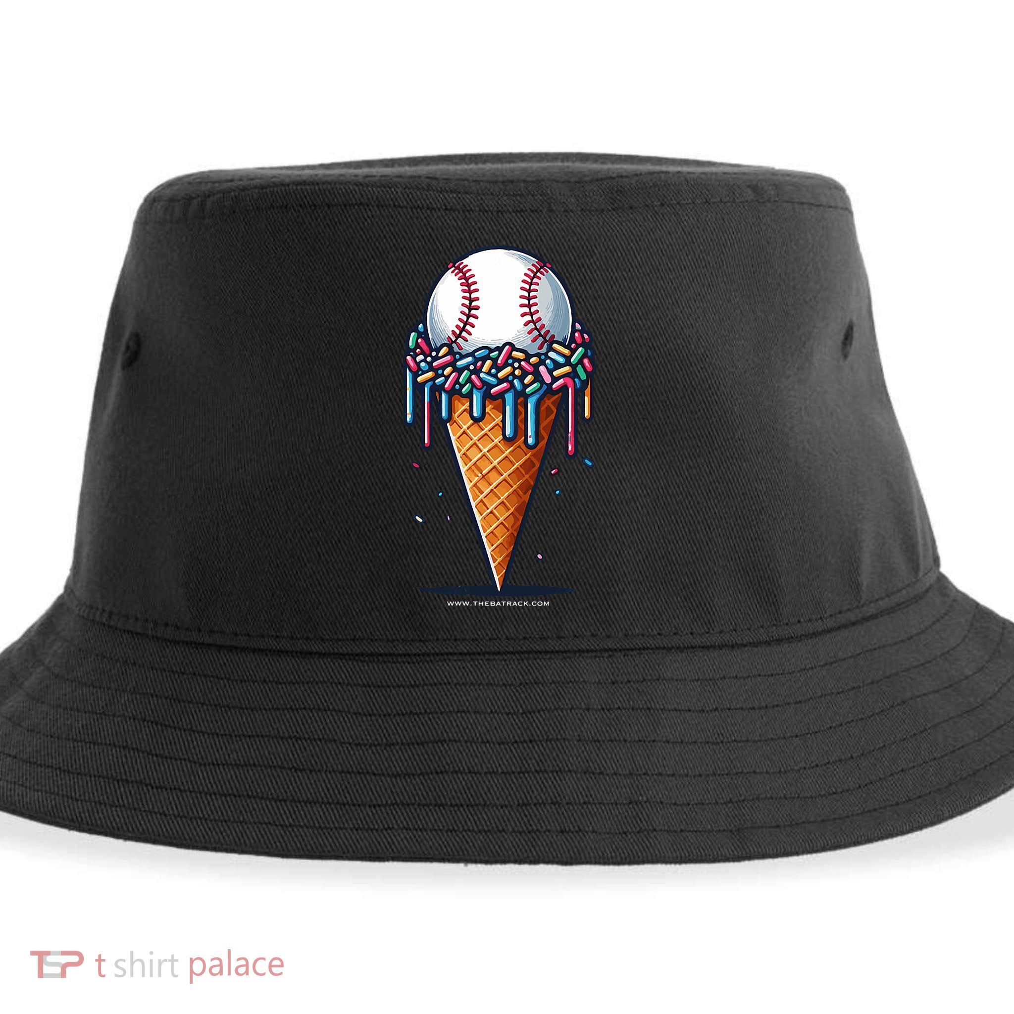 Baseball Drip Ice Cream Cone With Sprinkles Sustainable Bucket Hat