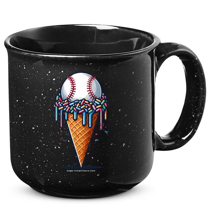 Baseball Drip Ice Cream Cone With Sprinkles 15oz Campfire Ceramic Mug